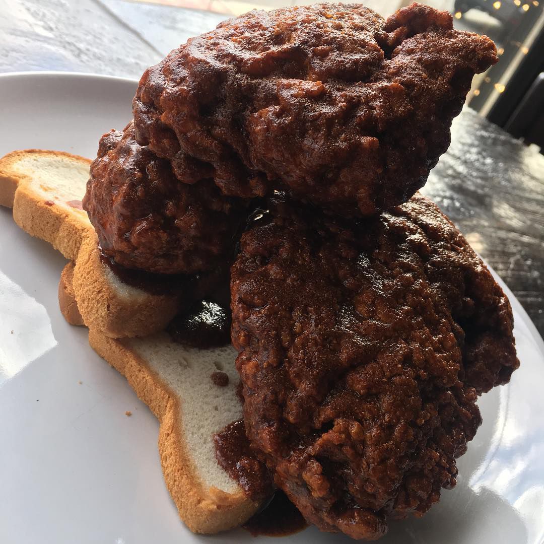 Nashville Hot chicken at Angry Rooster